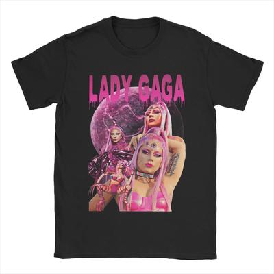 Lady Gaga Pink Drippy Portrait Vintage T-Shirt, Unisex Pop Fan Streetwear Tee, 100% Cotton Casual Short Sleeve Top