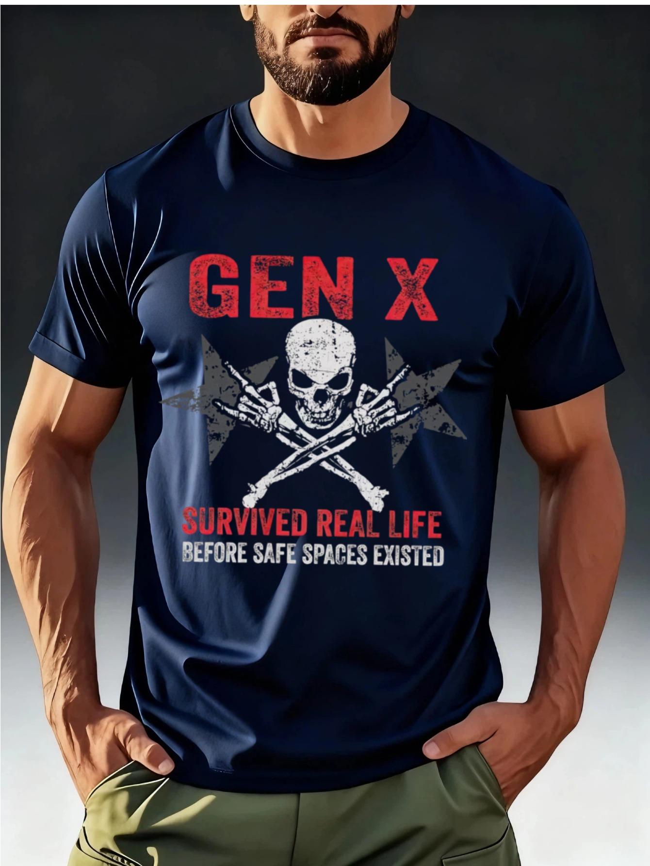 Men S Personalized T-Shirt Generation X Hardcore Survivor Creative Print XXL