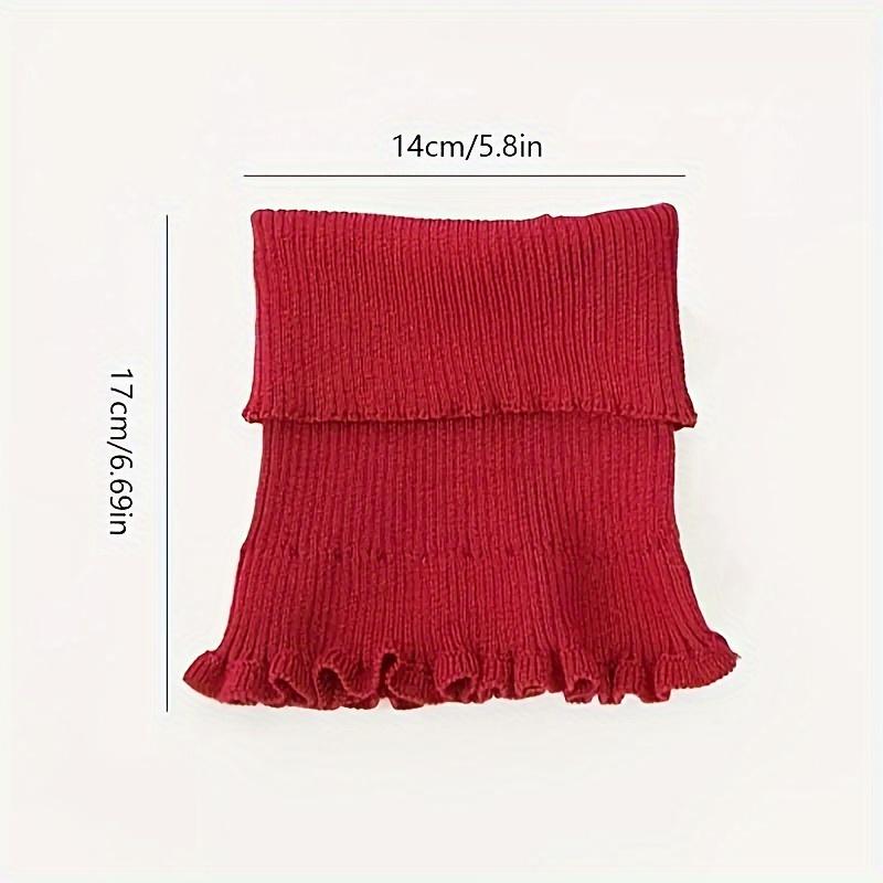 Chic Black & White Knit Faux Collar Scarf - Soft, Thick, and Warm with Elegant Ruffle Trim for Women Versatile Detachable