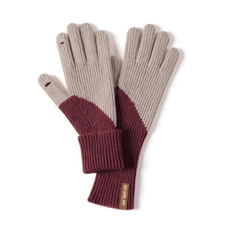 DZ149 Winter Knit Wool Gloves: Windproof Flip-Finger Touchscreen Gloves for Outdoor Cycling and Sports.