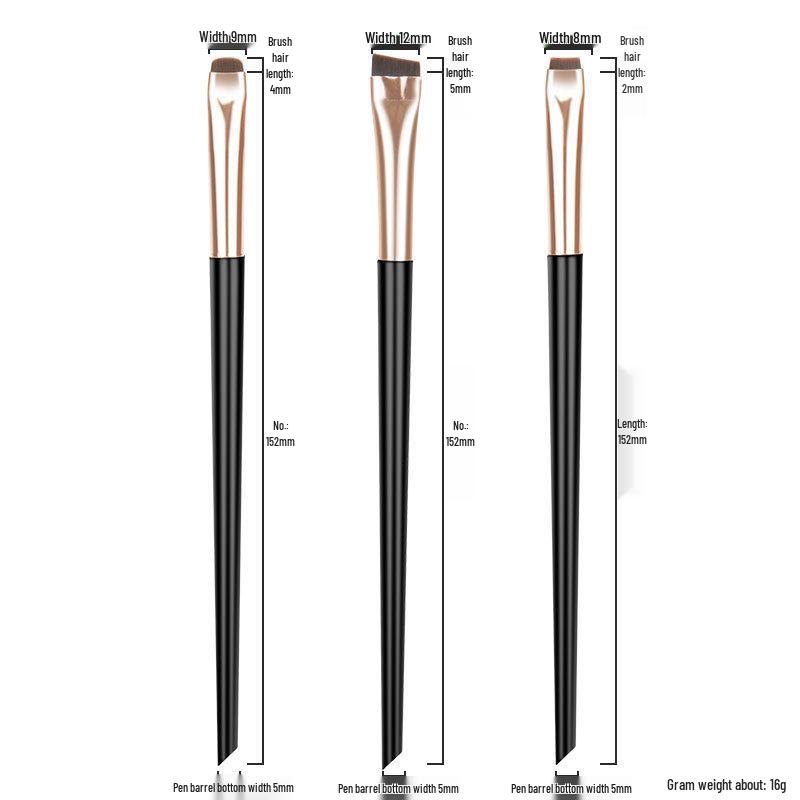 

3-Piece Eyebrow & Eyeliner Brush Set: Slanted, Super Thin, and Eyebrow Shaping Brushes 3 pcs OPP Packaging
