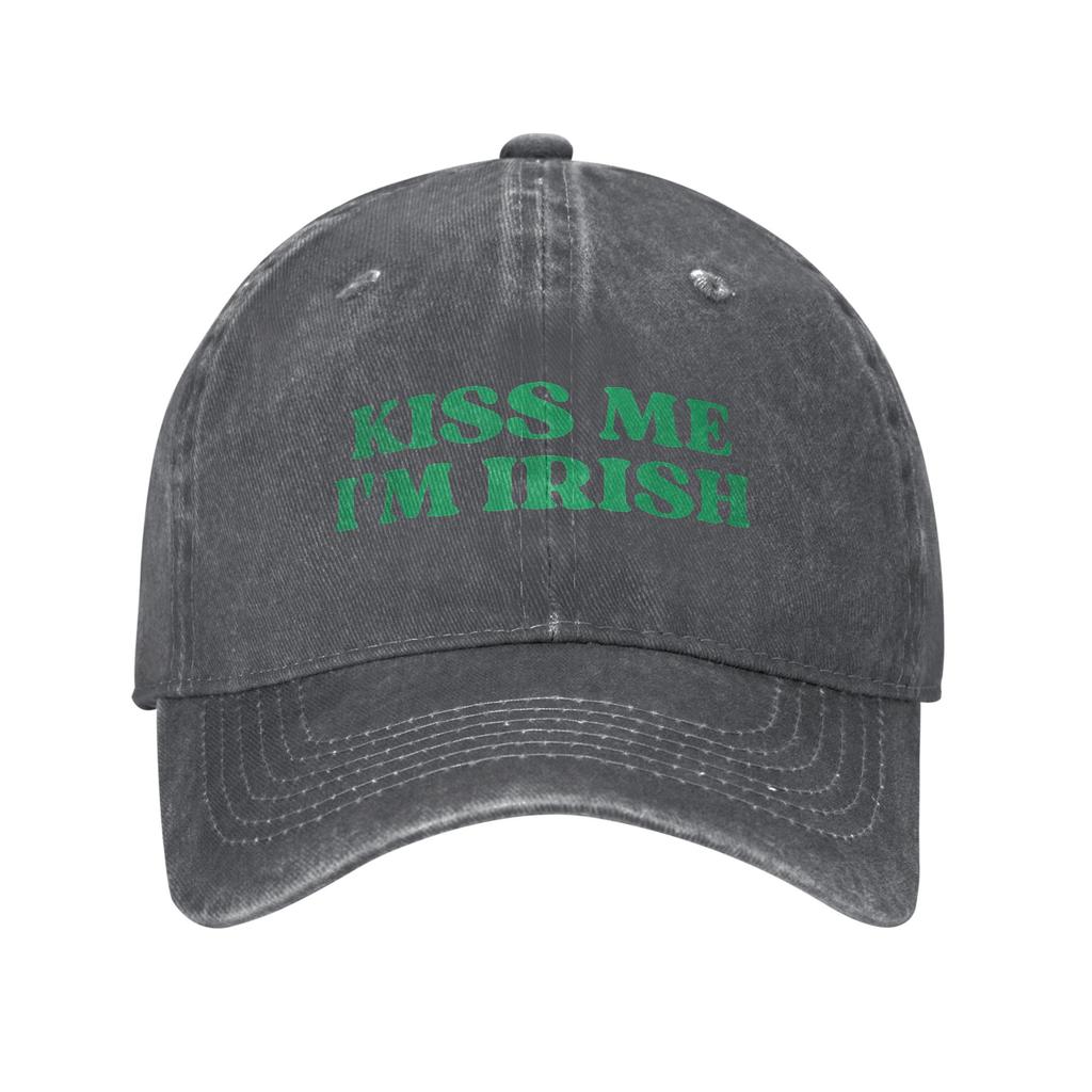 Kiss Me Im Irish  St Patricks Day Irish Sun Baseball Cap FeUnisex Unisex Washed Hats Sunscreen Baseball Caps Birthday Gift