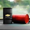 Auto Haus Aschenbecher Ölfass Form Rauch Asche Halter Auto Aufkleber Für Chevrolet SS Z71 RT Captiva Colorado Cruze Spark Malibu Trax