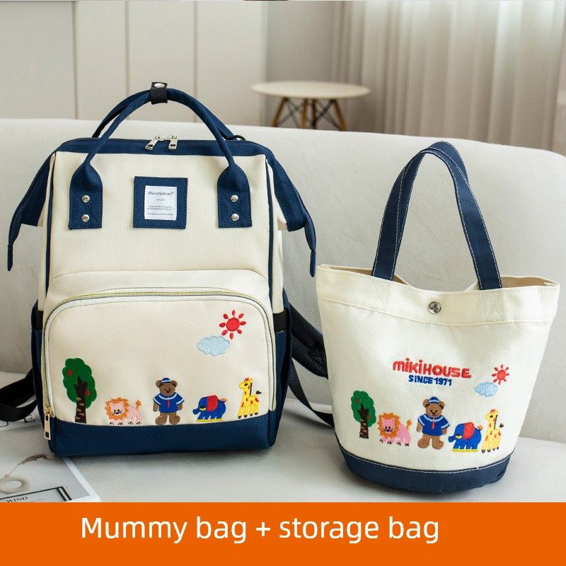 

Mummy Bag Mother and Baby Go out Lightweight Baby Waiting for Birth Good-looking Backpack Baby Mother Bag Baby Diaper Bag New Arrival Blue Mummy Bag + Limited Delivery Handbag