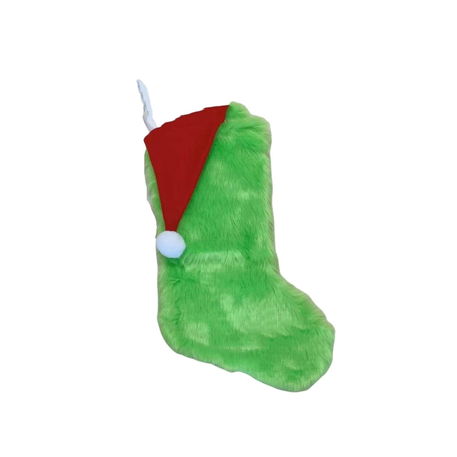 

Зеленый искусственный рождественский чулок Рождественское украшение зелёный
