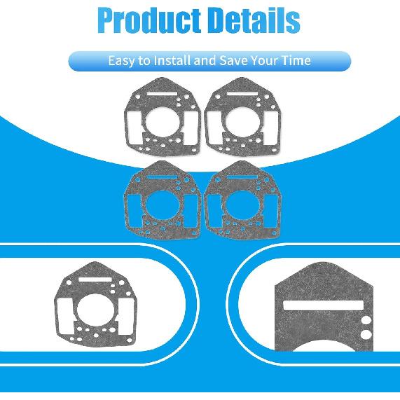 4Pcs Carburetor Body Gasket Lawn Mower Carburetor Bowl Gasket Replace Compatible with Briggs and Stratton 692077 805541 Grey