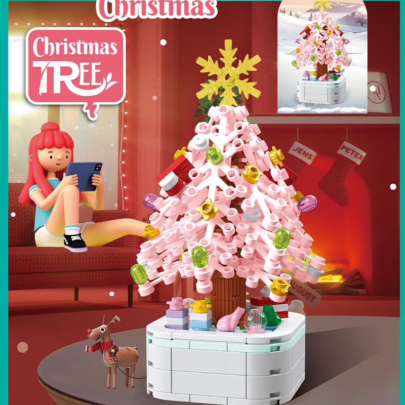 Drill Horse 103E-1 Christmas Tree Building Blocks Toy – Children's Desktop Ornament, Festive Gift