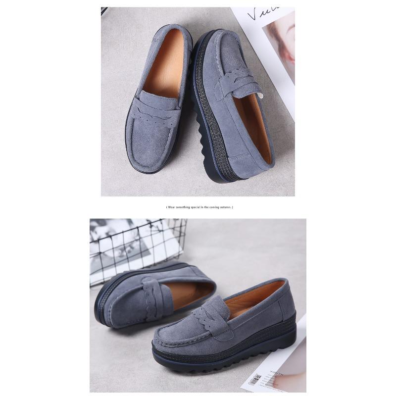 Jarní Nové Botasky z Pravé Kůže Korejská Edice Módní Dámské Jednoduché Boty s Silnou Podrážkou Boty pro Maminky Ležérní Dámské Boty