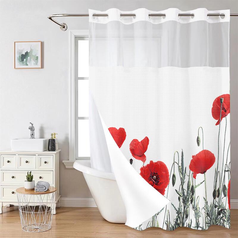 

Handun Botanical Floral Double-Layer Polyester Shower Curtain