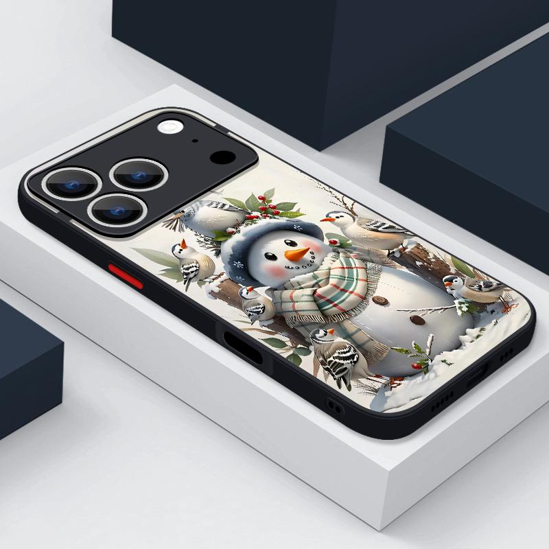 For iPhone 17 Pro Max Case Christmas Elk Snowman Hybrid TPU+PC Cover For iPhone 13 15 14 12 11 17 Air Funda iPhone 16 Pro Max