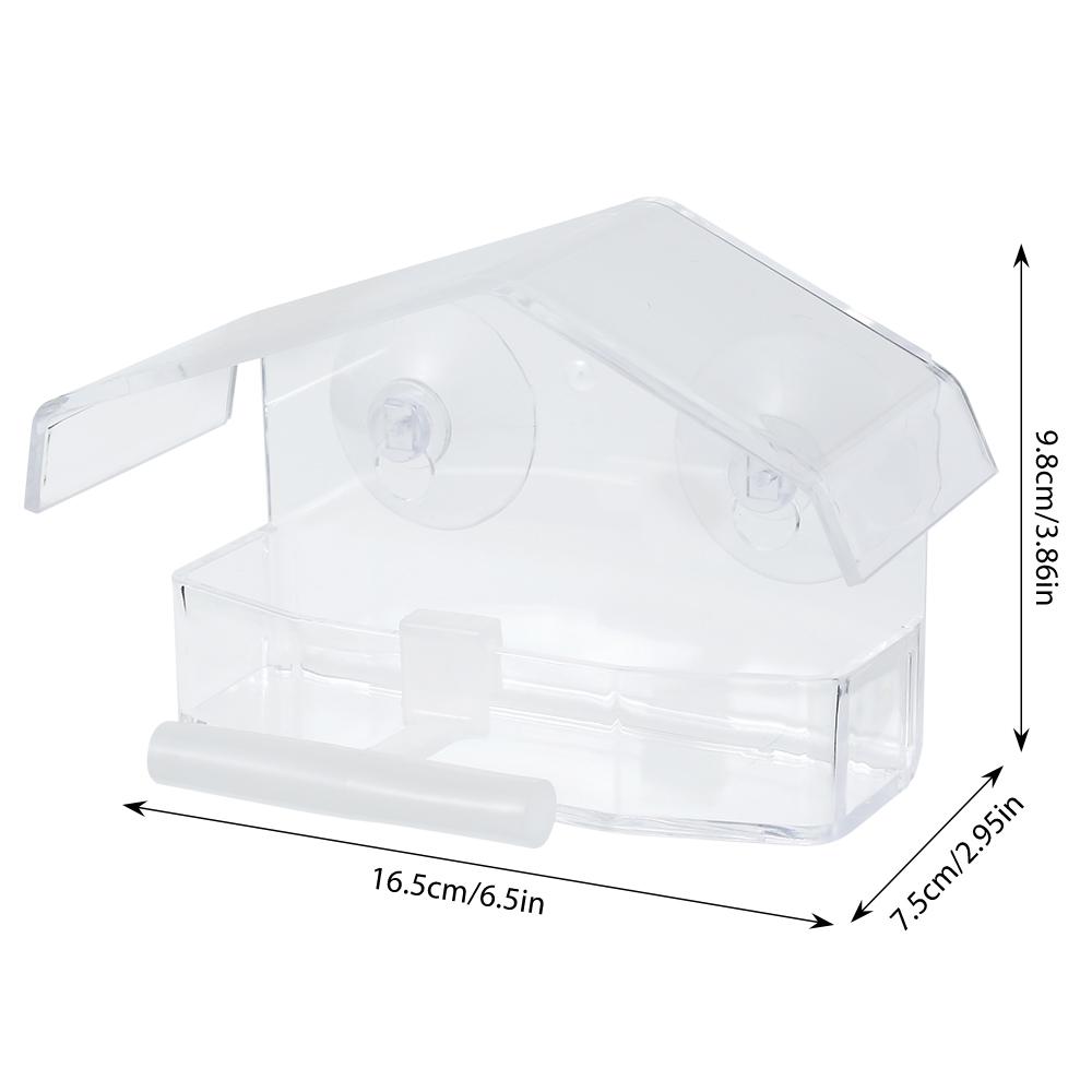 

Кормушка для птиц с присоской и подставкой, подвесная акриловая прозрачная клетка для кормления дома, стеклянный контейнер для еды для птиц, новый