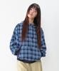 AMES-WORLDWIDE Check Hooded Windbreaker Blue