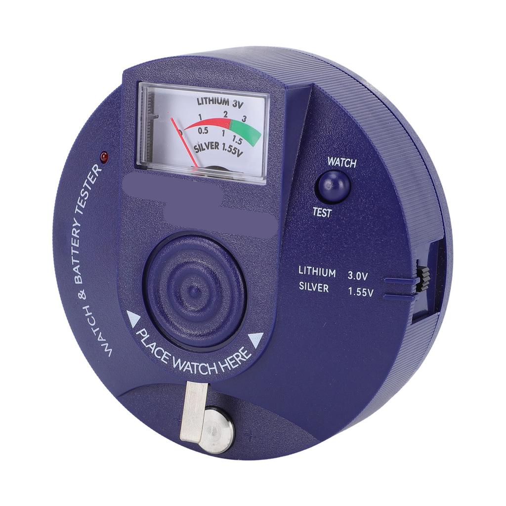 Circular Type Watch Battery Pulse Tester Button Cell Battery Analyzer with Indicator Light Sound Alarm for Watchmaker