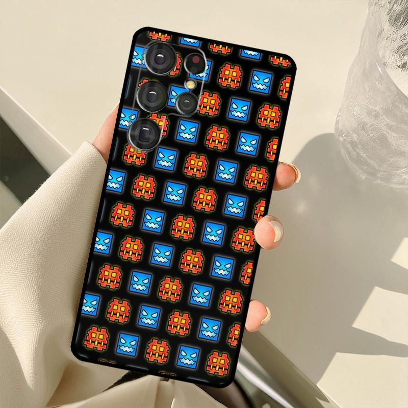 Geometry Dash Case For Samsung Galaxy S23 S22 S21 Ultra Note 20 S8 S9 S10 Note 10 Plus S20 FE S21 FE Cover