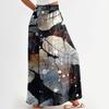 Women High Waisted Wide Leg Pants Summer Casual Flowy Palazzo Pants Floral Print Beach Trousers With Pocket