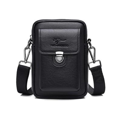 Leather Mini Shoulder Bag Mini Waist Bag Waist Pouch for Motorcycles PU Leather Unisex Mini Crossbody Bag Chest Bag One Shoulder Lightweight Brown