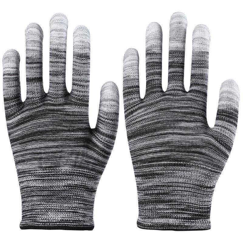 Anti-Static White PU Coated Palm Gloves - Thin Style for Electronics