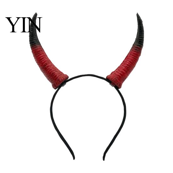 Gotischer Hörnerkopfschmuck Halloween Widder-Kopfband, Abnehmbares Teufelskopfstück für Gradient Spiral-Haarband Karnevalsparty, Festival Cosplay
