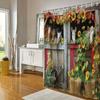 Rustic Barn Horse Shower Curtain -Waterproof,Mildew-Resistant With Sunflower And Autumn Leaf Design For Farmhouse Bathroom Decor