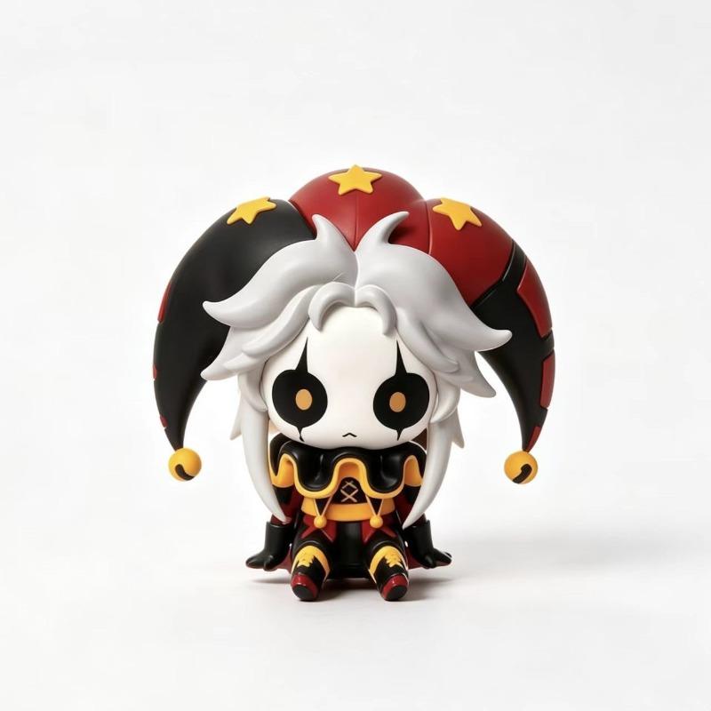 Anime The Freak Circus Pierrot 8cm Sitting Posture Q Version PVC Figures Desk Display Statue Standing Self-made Non-authentic