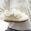 Pell satin pearl ribbon casual shoes Dexun shoes soft sole round head Forrest Gump shoes