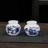 Mini Retro Blue & White Porcelain Hydroponic Pennywort Vase for Tea Ceremony Decoration