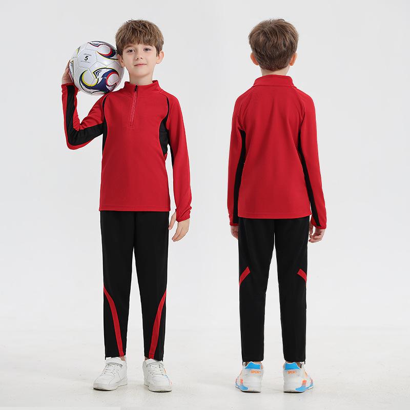 Großhandel Herbst- und Winter-Kinderjacken, langärmelige Anzüge mit halbem Reißverschluss, Herren-Fußballuniformen, Trainingsuniformen und Auftrittsuniformen