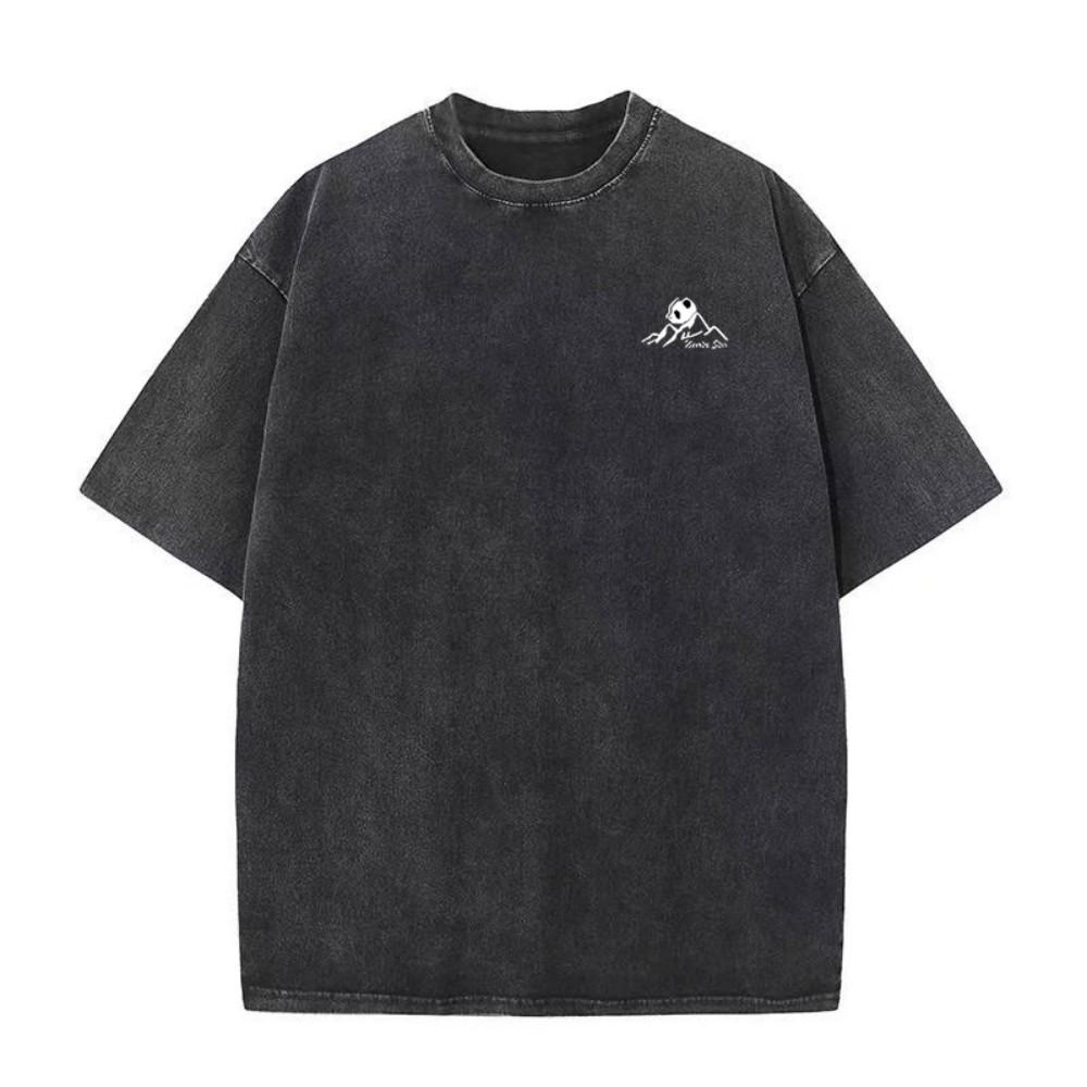 New men s retro casual T-shirt - Street style polyester short-sleeved acid-washed shirt - Daily commuting couple T-shirt S