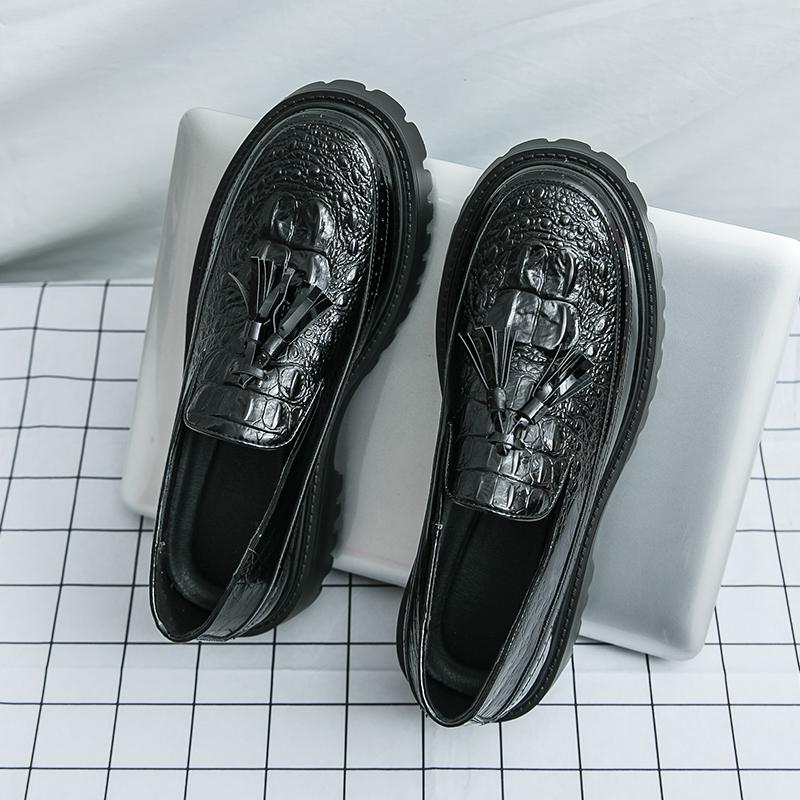 Fashion Mens Handmade PU Leather Loafers Casual Driving Flats All-match Slip-on Shoes Comfy Moccasins Leisure Walk Male Walking Footwear