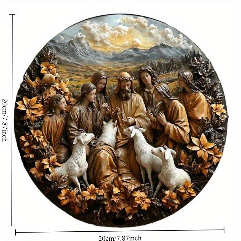 

2d Плоский 20*20см, Класична Вінтажна Сцена Кругла Дерев яна Вивіска, Дерев яна Декоративна Табличка, для Дому, Кухні, Саду, Бару, Настінний Декор для Вечірки. 20x20cm