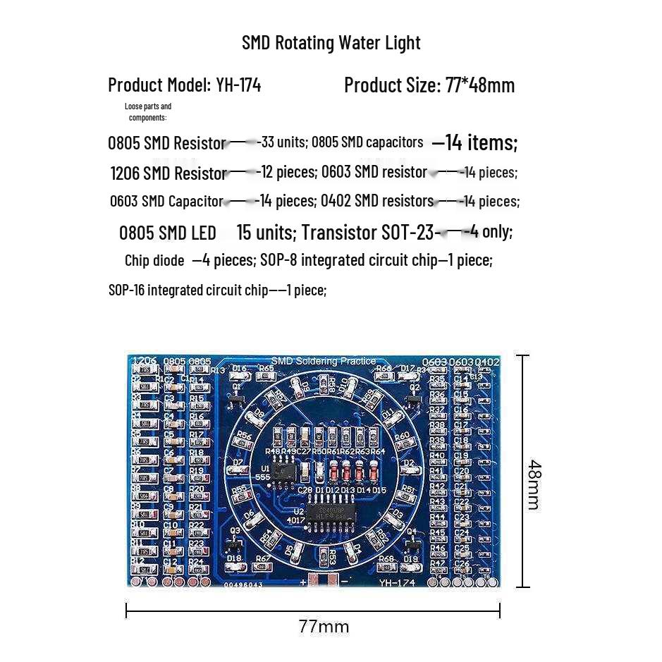 SMD Component Soldering Practice Board Kit – DIY Electronic Training for Electricians