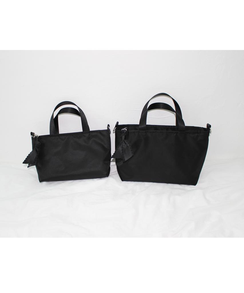 A By A Simple Plain Nylon Crossbody Bag Black