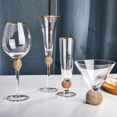 4/2 szt. Kreatywny złoty brzeg szklany kubek do czerwonego wina koktajl szampan whisky szklanka do napojów bar party kielich artykuły ślubne prezent