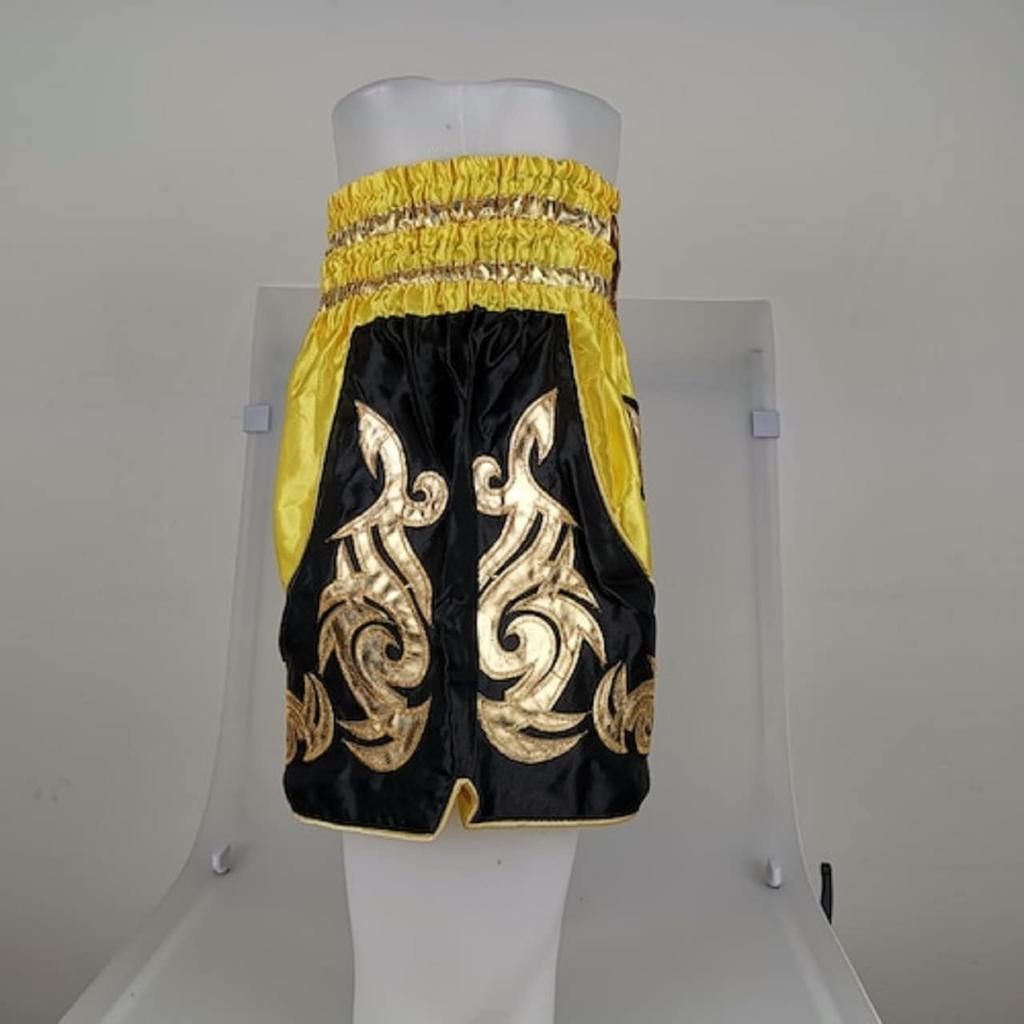 Brighttrust Muay Thai Kickboxing Trunks for and Training K-1 Competition, Practice, (Yellow, XL)