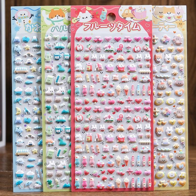 2-4pcs 3d Relief Bubble Stickers Cute Rabbit Cartoon Children Diy Stickers Phone Cases Handmade Diy Materials Sticker