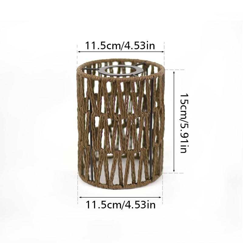 1PC Chic Wicker Homestay Papier Seil Lampenschirm Küche Kleine Rattan Lampenschirme Boho Land Pendelleuchte Abdeckung Retro Restaurant