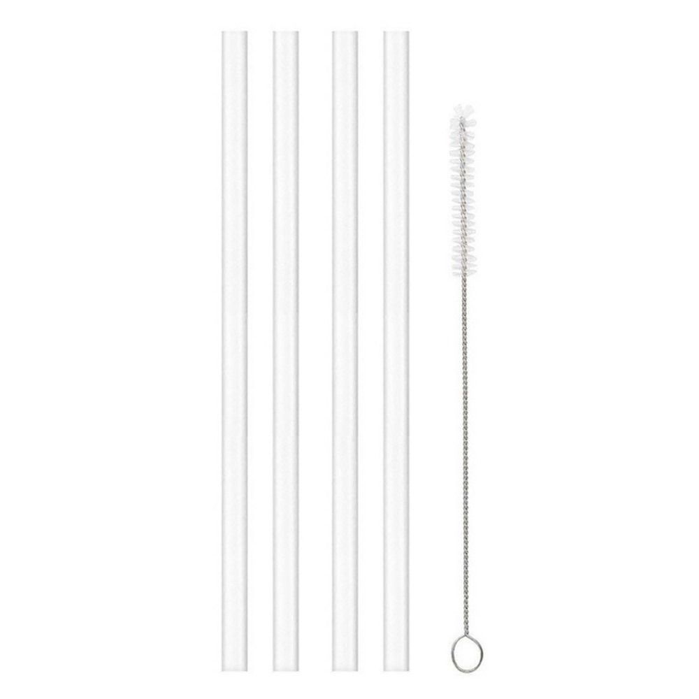 1Sets Plastic 9mm Straight Drinking Straws Vacuum Tumbler Themos Cup Bottle Replacement Straw with Brush Suitable for Tyeso Cup