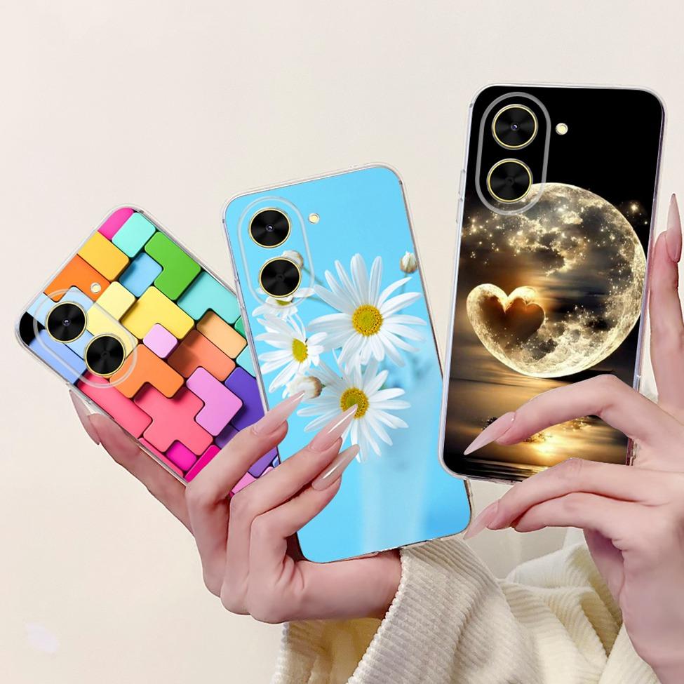 For Redmi A5 NFC 5G Case Cover Clear Luxury Kawaii Cute Cat Fashion Flowers Funny Painted Soft Phone Case For Redme A5 NFC 5G