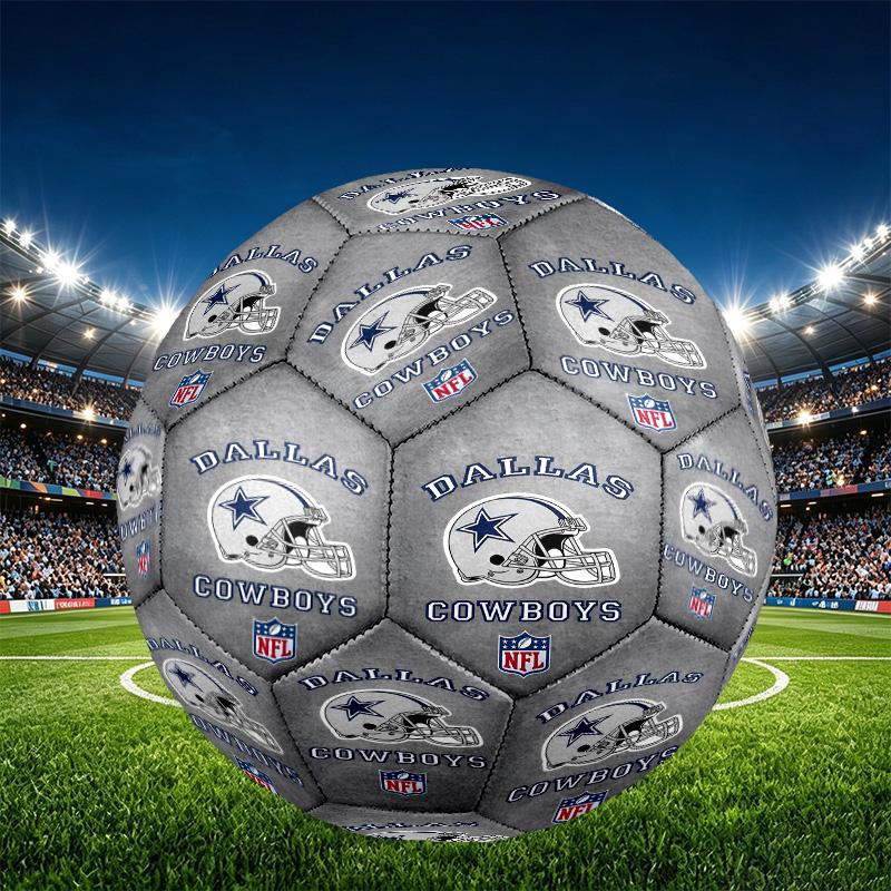 Dallas Cowboys Print Size 5 Soccer Ball, PU Wear Resistant Football for Match Training and Daily Practice, Birthday Gift for Soccer Fans