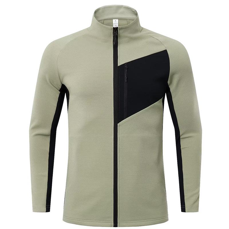 2024 Autumn/Winter Men's Long Zipper Sports Jacket - Stand Collar, Outdoor Fitness & Casual Running Wear