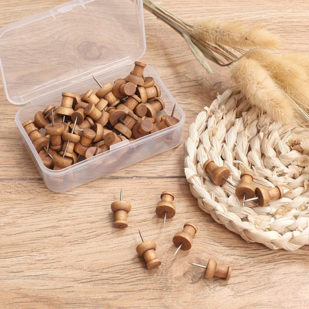 Decorative Cork Boards for Photos Foam Boards Map Tacks Wooden Push Pins Map Markers Thumbtack Pins