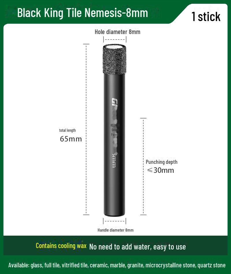 Green Forest Ceramic Tile and Glass Drill Hole Opener