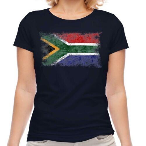 South Africa Flag Faded T-Shirt Suid-Afrika African Football Shirt