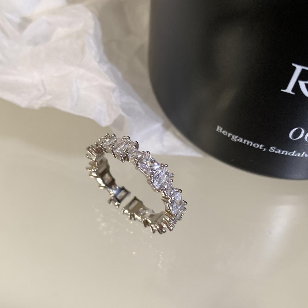 Over 120 Styles Korean style zircon diamond ring women's 925 sterling silver spring and summer niche light luxury high-end index finger ring open ring