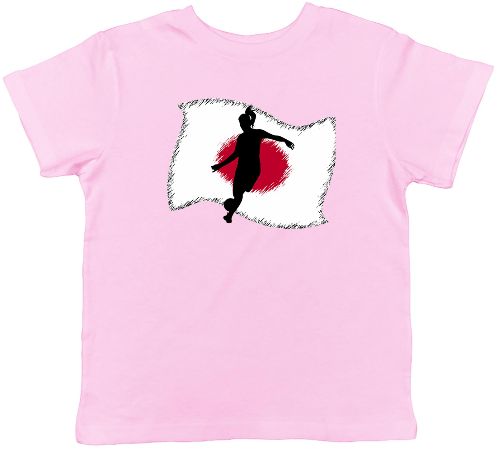 Japan Flag WoFootball Childrens Kids T-Shirt Boys Girls 110