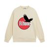 Rhude Vintage Letter Print Oversized Hoodie Men Women Casual Streetwear Sweatshirt