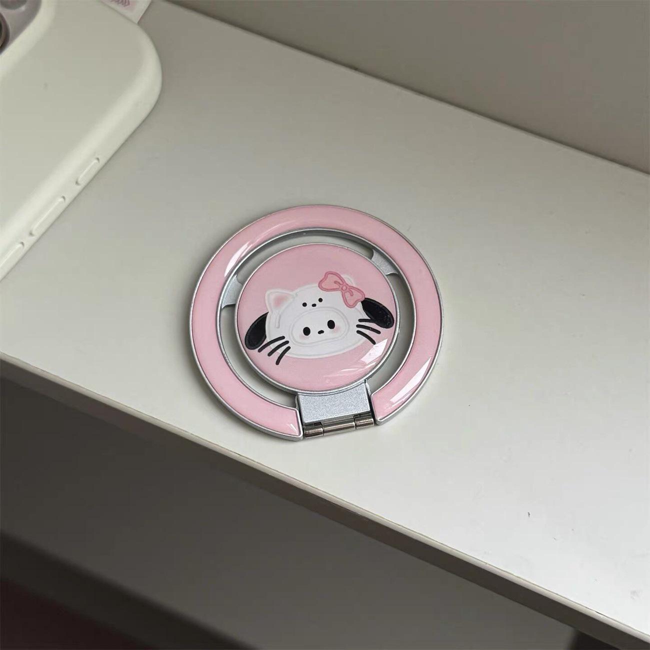 Cute Cartoon MagSafe-Compatible Foldable Phone Holder with Strong Magnetic Attraction