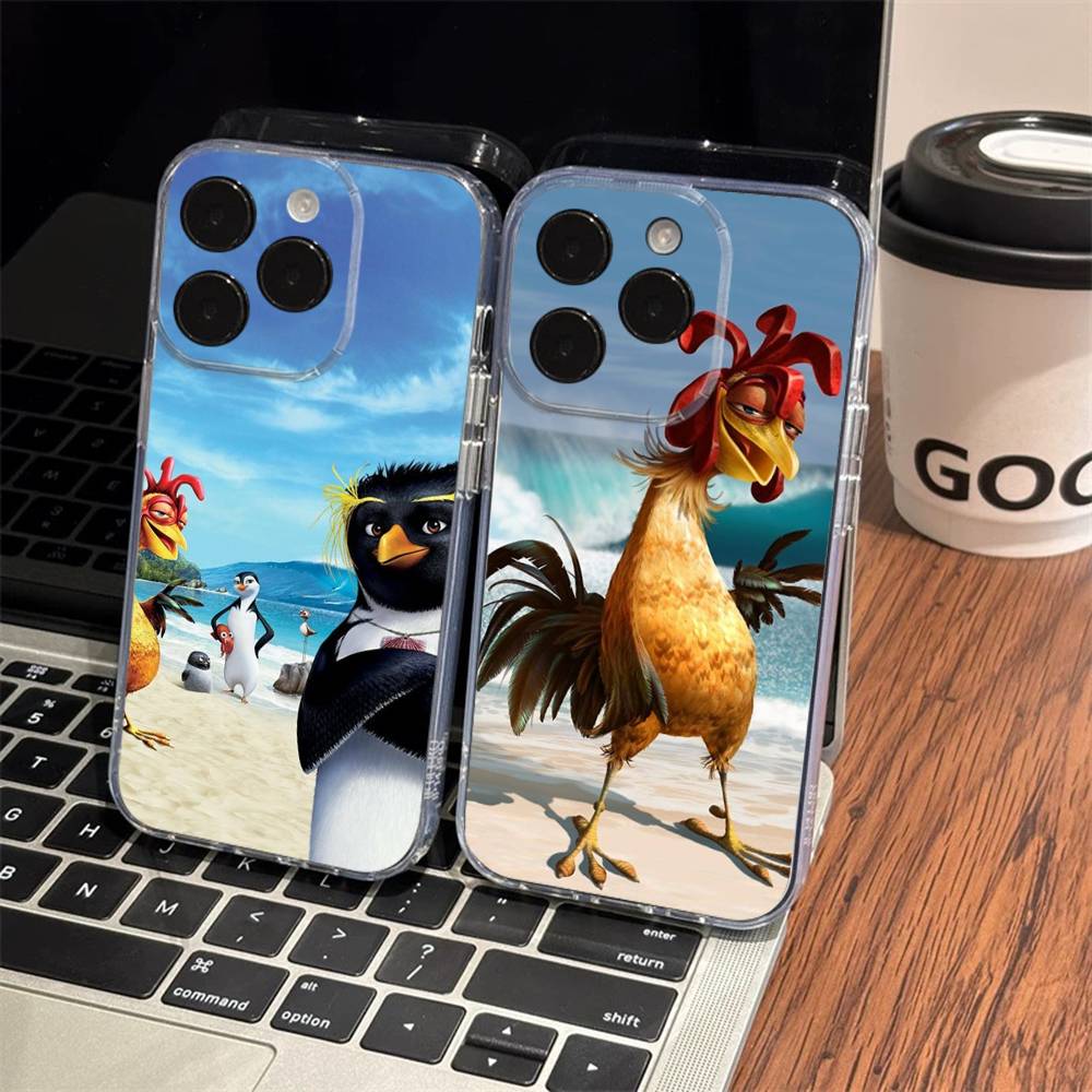 Chicken J-Joe Surf Phone Case For iPhone 17 15 14 13 11 12 16 Pro Max Plus Mini Transparent Silicone Soft Funda