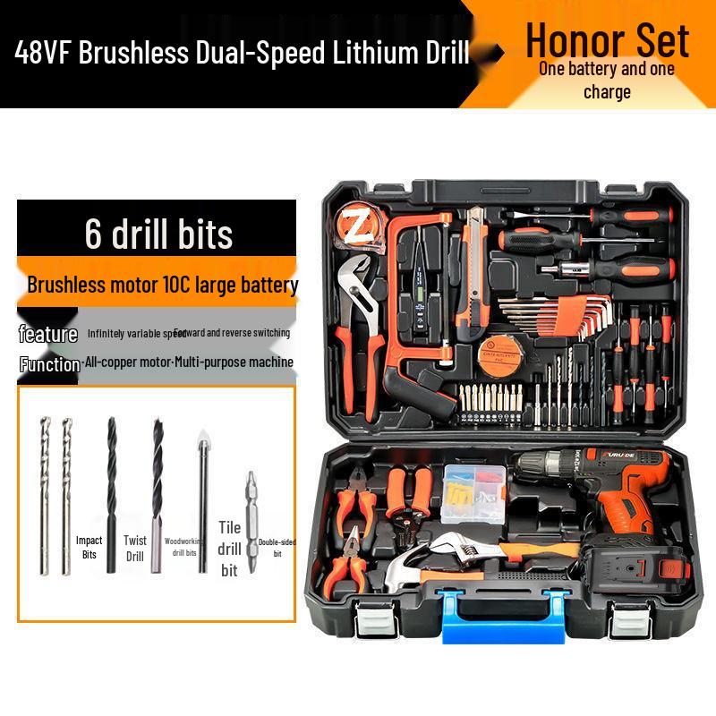 Electric Drill & Multi-Tool Set for Household and Woodworking Repairs.