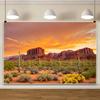 Desert Landscape Rocky Mountains Photography Background Reptile Habitat Immortal Palm Sun Oasis Natural Background Poster